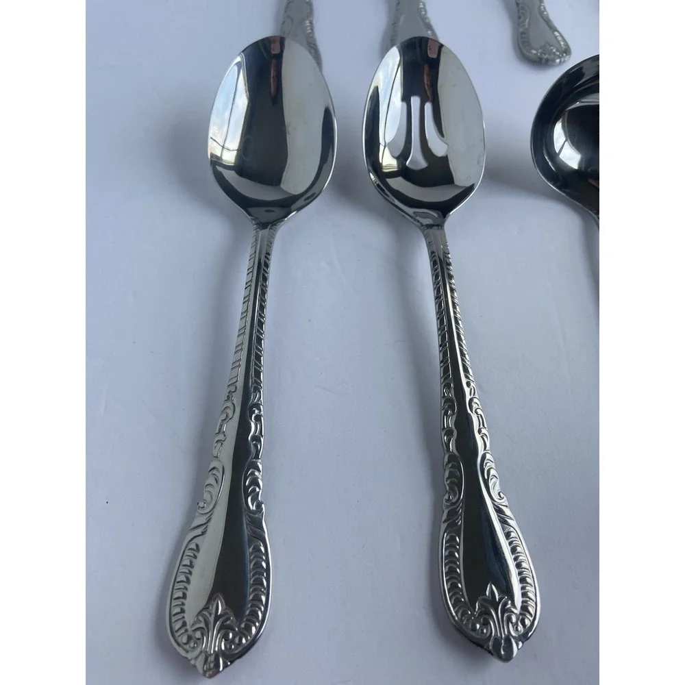 Reed‎ & Barton French Scroll 18/10 Stainless Steel Host Serving Set 8 Piece